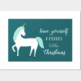 Unicorn xmas Posters and Art